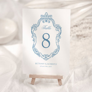 Numeração De Mesa Casamento Azul Rococo Vintage