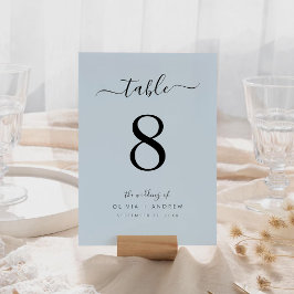 Numeração De Mesa Casamento Azul Simples Minimalista