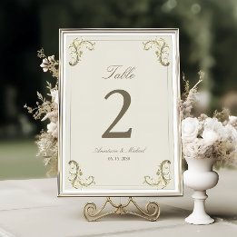 Numeração De Mesa Casamento Barroco Dourado Vintage