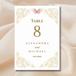 Numeração De Mesa Casamento Barroco Ornamentado Elegante