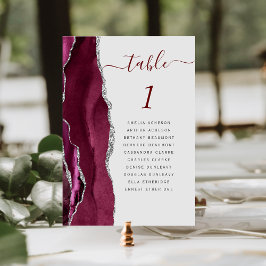 Numeração De Mesa Casamento Bege Claro Ágata Prata Borgonha