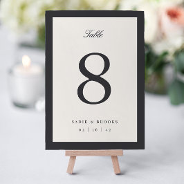 Numeração De Mesa Casamento Black & Ecru Classic Script