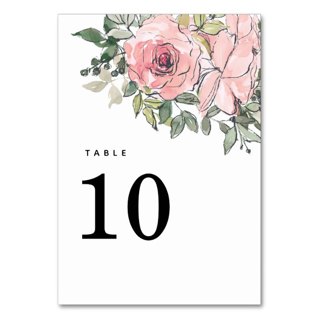 Numeração De Mesa Casamento Blush PInk Florals (Frente)