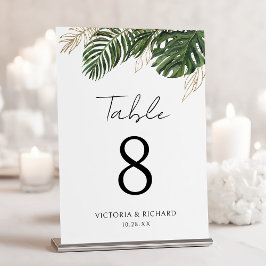 Numeração De Mesa Casamento Boho de Verão Botânico com Vegetação Tro