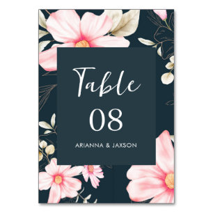 Numeração De Mesa Casamento bonito Azul Floral