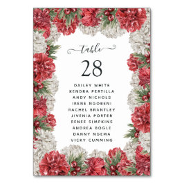 Numeração De Mesa Casamento Borgonha-Branca