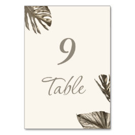 Numeração De Mesa Casamento Botânico Dourado Elegante