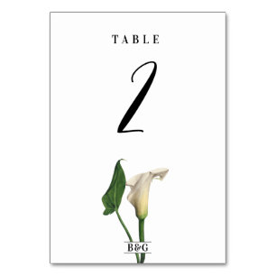Numeração De Mesa Casamento Botânico Elegante Calla Lily Green