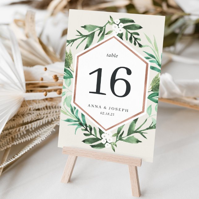Numeração De Mesa Casamento Botânico em Aquarela Estufa (Criador carregado)