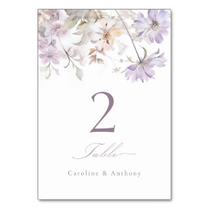 Numeração De Mesa Casamento Botânico Floral Boho Elegante Roxo