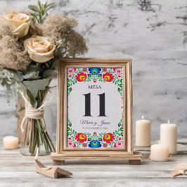Numeração De Mesa Casamento Botânico Floral Colorido Fiesta Espanhol