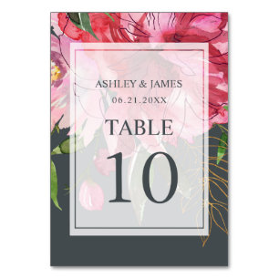 Numeração De Mesa Casamento Botânico Floral Pink Peony