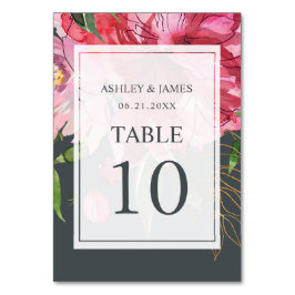 Numeração De Mesa Casamento Botânico Floral Pink Peony Boho Chic