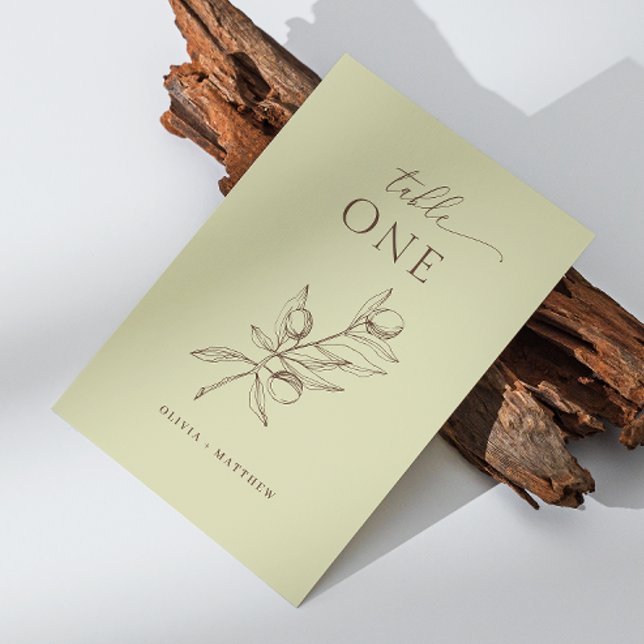 Numeração De Mesa Casamento Botânico mediterrânico Verde-Oliva Claro (Criador carregado)