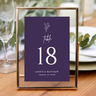 Numeração De Mesa Casamento Botânico Minimalista Boho Roxo