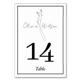 Numeração De Mesa Casamento Botânico Minimalista Elegante Branco