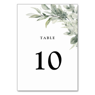 Numeração De Mesa Casamento Botânico Minimalista Eucalyptus Verde Sa