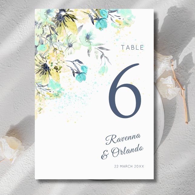 Numeração De Mesa Casamento Botânico Romântico de Flor Silvestre Pas (Criador carregado)