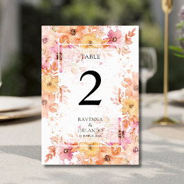 Numeração De Mesa Casamento Botânico Romântico Jardim Floral Pastel