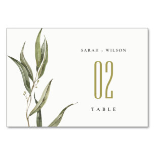 Numeração De Mesa Casamento Botânico Simples Eucalyptus Watercolor