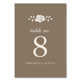 Numeração De Mesa Casamento Botânico Vintage Marrom