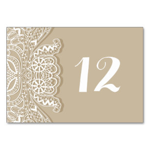 Numeração De Mesa Casamento branco clássico do Taupe do laço do
