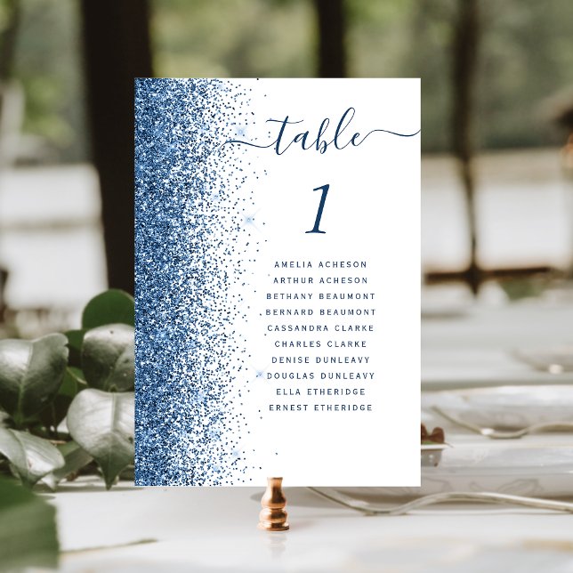 Numeração De Mesa Casamento Branco da Borda Azul-Luminosa (Criador carregado)