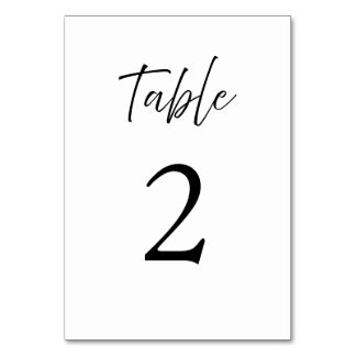 Numeração De Mesa Casamento Branco da Caligrafia de Script Elegante