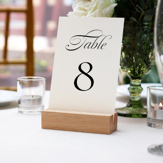 Numeração De Mesa Casamento Branco da Caligrafia Minimalista Elegant