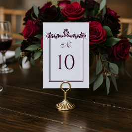 Numeração De Mesa Casamento Branco do Ornamentado Real Muse Medieval