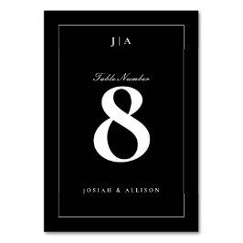 Numeração De Mesa Casamento Branco e Negro Clássico