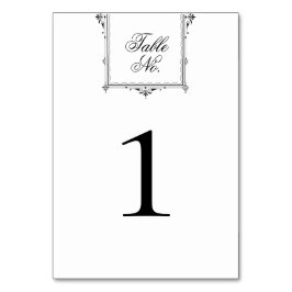 Numeração De Mesa Casamento branco e preto do Monograma da Vintage