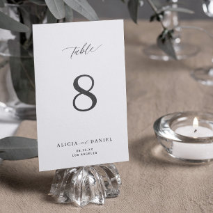 Numeração De Mesa Casamento branco e preto moderno e minimalista