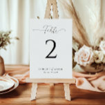 Numeração De Mesa Casamento branco Elegante Simples<br><div class="desc">Coordene sua recepção com os Números Simples de Tabelas Brancas Elegantes. Mantenha uma aparência consistente com um fundo branco, uma letra serif clássica e nomes personalizados personalizados personalizados, fornecendo um toque elegante e organizado a cada mesa. Estes números meticulosamente trabalhados de mesa adicionam um encanto sofisticado à decoração do seu...</div>