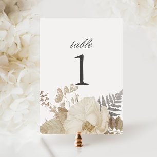Numeração De Mesa Casamento Branco Floral Terrestre Elegante