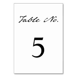 Numeração De Mesa Casamento Branco Minimalista Moderno de Script de 