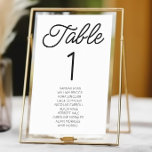 Numeração De Mesa Casamento branco mínimo minimalista moderno<br><div class="desc">Esta é uma tabela mínima minimalista moderna de casamento branco preto com nomes!</div>