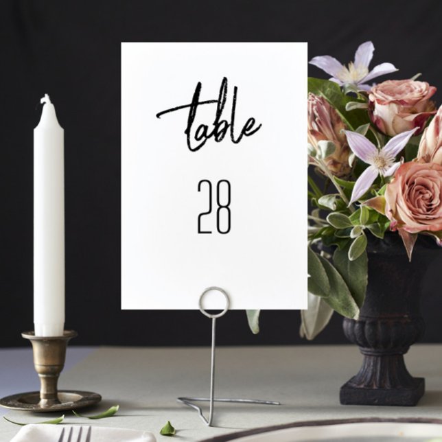 Numeração De Mesa Casamento Branco Na moda preto personalizado moder (Criador carregado)