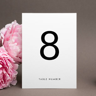 Numeração De Mesa Casamento BRANCO NEGRO BRANCO, minimalista e ultra