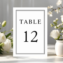 Numeração De Mesa Casamento Branco Negro Formal Clássico Elegante