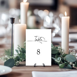 Numeração De Mesa Casamento Branco Negro Minimalista Moderno