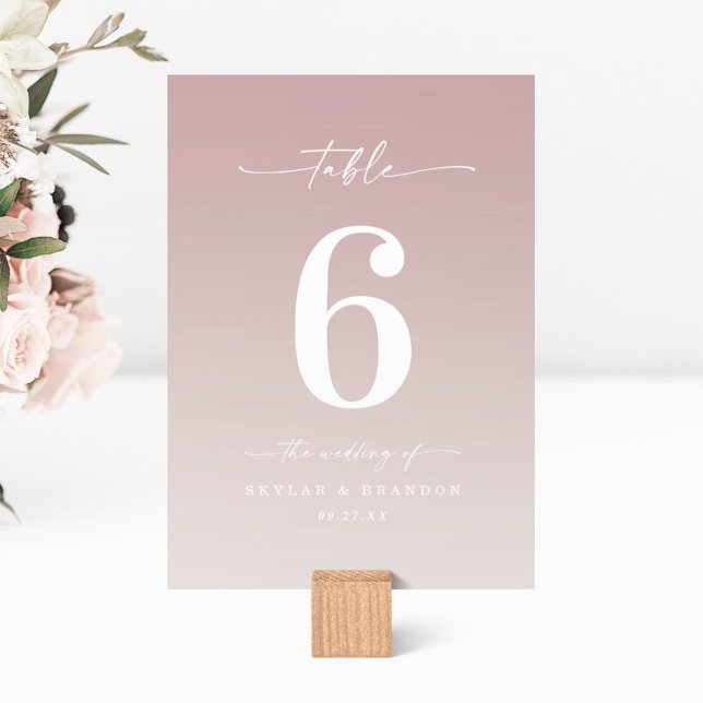 Numeração De Mesa Casamento Branco Simples Mauve Pink e Gardenia (Criador carregado)