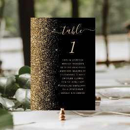 Numeração De Mesa Casamento Brilho Ouro Negro