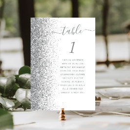Numeração De Mesa Casamento Brilho Prata Branco