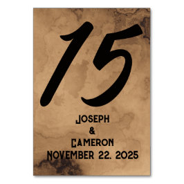 Numeração De Mesa Casamento Brown Walnut Burl