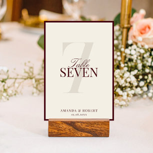 Numeração De Mesa Casamento Burgundy Sofisticado de Dinheiro Antigo