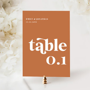 Numeração De Mesa Casamento Burnt Orange Boho Retro 70s