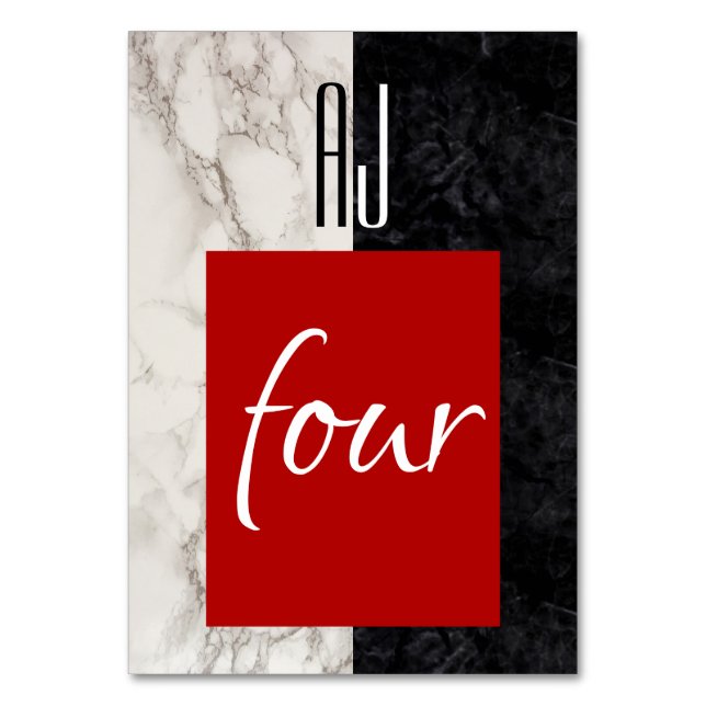 Numeração De Mesa Casamento Caligrafia Vermelha (Frente)