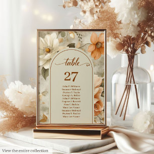 Numeração De Mesa Casamento Caprichoso Boho Laranja Queimado Marfim