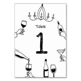 Numeração De Mesa Casamento Caprichoso Moderno | Vinho de Rabisco De